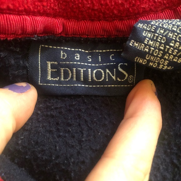 Navy blue/ Red polyester sweater - Picture 3 of 3
